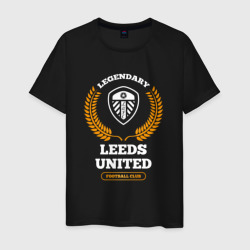 Мужская футболка хлопок Лого Leeds United и надпись legendary football club