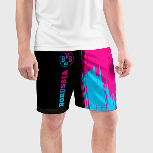Мужские шорты спортивные Borussia - neon gradient по-вертикали, цвет 3D печать - фото 3