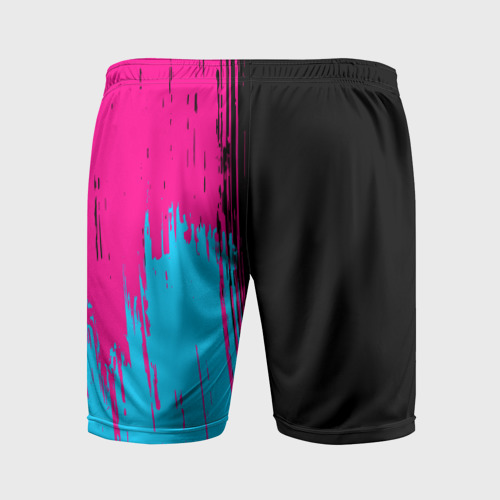 Мужские шорты спортивные Borussia - neon gradient по-вертикали, цвет 3D печать - фото 2