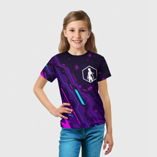 Детская футболка 3D Tomb Raider neon gaming, цвет 3D печать - фото 5