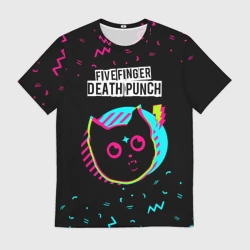 Мужская футболка 3D Five Finger Death Punch - rock star cat