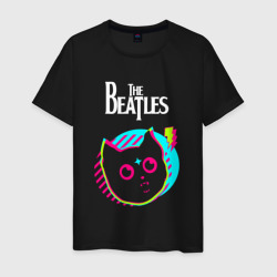 Мужская футболка хлопок The Beatles rock star cat