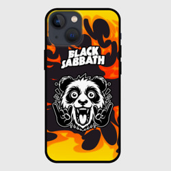 Чехол для iPhone 13 mini Black Sabbath рок панда и огонь