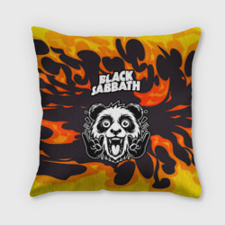 Подушка 3D Black Sabbath рок панда и огонь