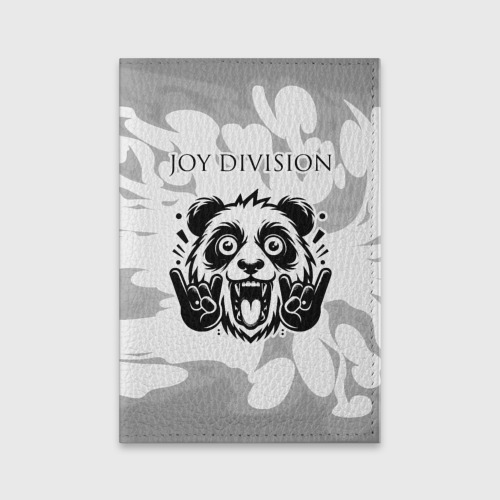 Обложка для паспорта матовая кожа Joy Division рок панда на светлом фоне