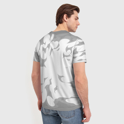 Мужская футболка 3D с принтом Joy Division рок панда на светлом фоне, вид сзади #2