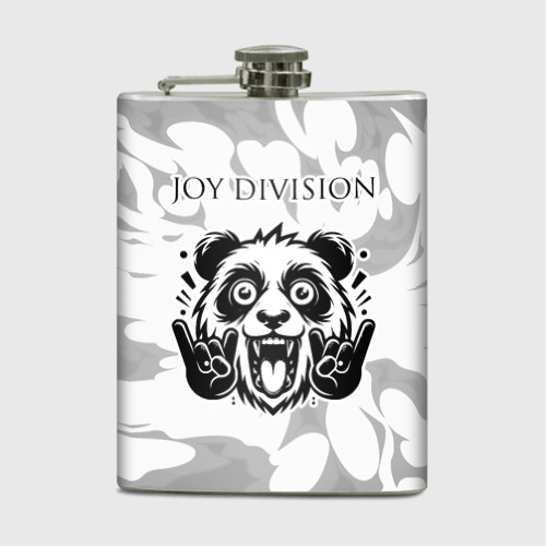Фляга Joy Division рок панда на светлом фоне