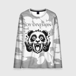 Мужской лонгслив 3D Joy Division рок панда на светлом фоне