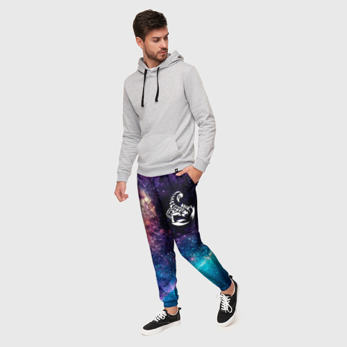 Мужские брюки 3D Scorpions space rock, цвет 3D печать - фото 3