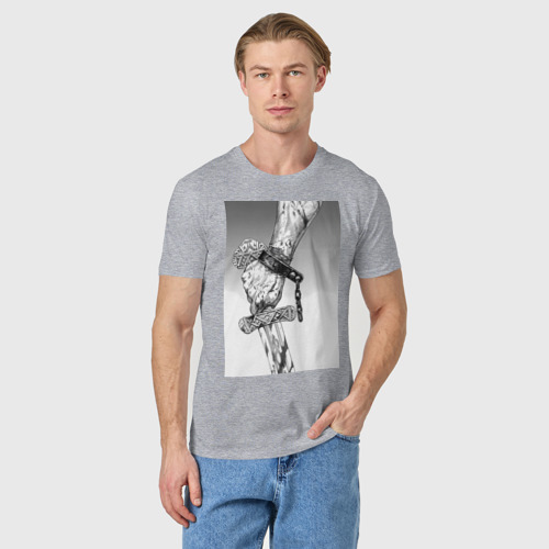 Мужская футболка хлопок Сага о Винланде меч, цвет меланж - фото 3