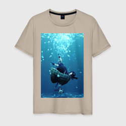 Клинок рассекающий демонов Тандзиро Камадо в воде – Мужская футболка хлопок с принтом купить со скидкой в -20%