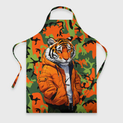 Фартук 3D Тигр в оранжевой куртке
