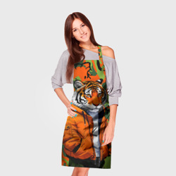 Фартук 3D Тигр в оранжевой куртке - фото 2