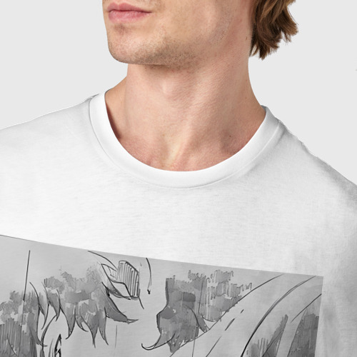 Мужская футболка хлопок Ковбой Бибоп Спайк Шпигель, цвет белый - фото 6