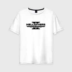 Женская футболка хлопок Oversize Helldivers 2 - black