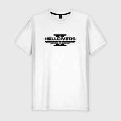 Мужская футболка хлопок Slim Helldivers 2 - black