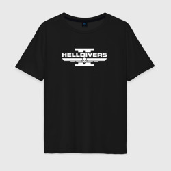 Мужская футболка хлопок Oversize Helldivers 2 - white