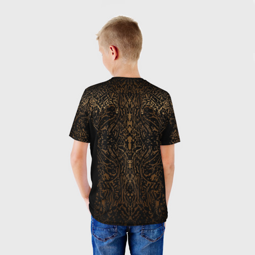 Детская футболка 3D Золотой узор маори, цвет 3D печать - фото 4