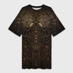 Платье-футболка 3D Золотой узор маори