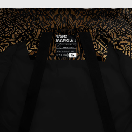 Женская зимняя куртка Oversize Золотой узор маори, цвет черный - фото 7