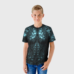 Детская футболка 3D Синий киберкостюм - фото 2