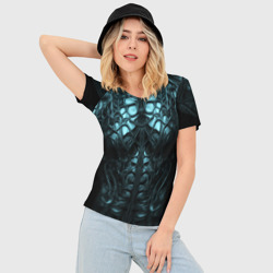 Женская футболка 3D Slim Синий киберкостюм - фото 2