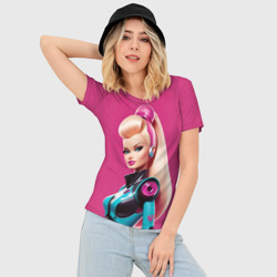 Женская футболка 3D Slim Кукла Барби - киберпанк - фото 2