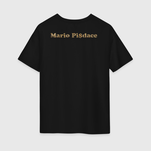 Женская футболка хлопок Oversize Mario Pisdace, цвет черный - фото 2