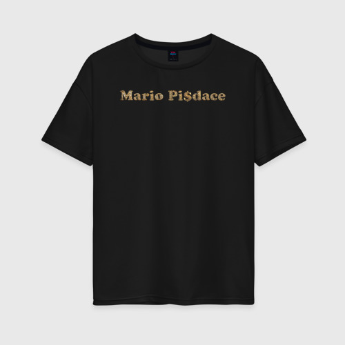 Женская футболка хлопок Oversize Mario Pisdace, цвет черный