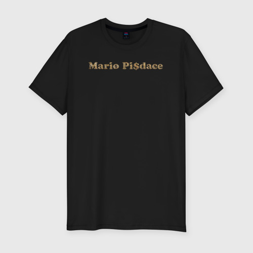 Мужская футболка хлопок Slim Mario Pisdace, цвет черный