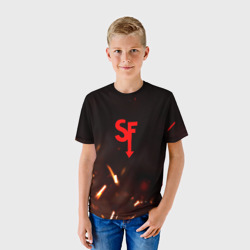 Детская футболка 3D Sally face искры огня - фото 2