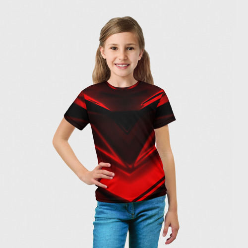 Детская футболка 3D с принтом Geometry stripes line, вид сбоку #3