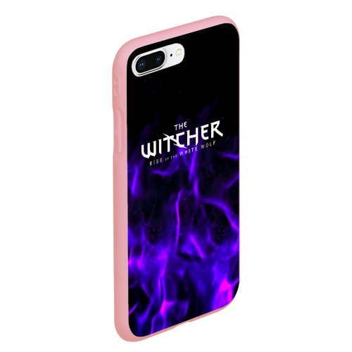 Чехол для iPhone 7Plus/8 Plus матовый Ведьмак неоновый огонь текстура, цвет баблгам - фото 3