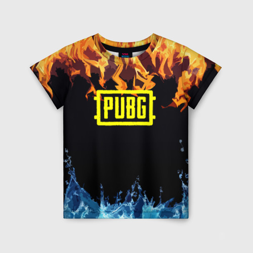 Детская футболка 3D PUBG online битва огня и льда, цвет 3D печать