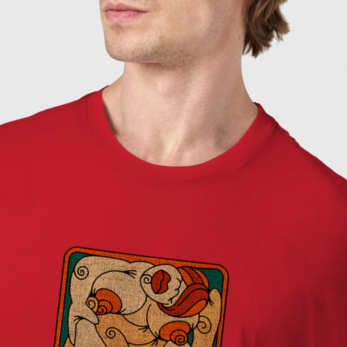 Мужская футболка хлопок Ковер 69, цвет красный - фото 6