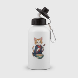 Кот с тарелкой лапши – Бутылка спортивная с принтом купить со скидкой в -15%