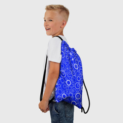 Рюкзак-мешок 3D Сине-белый паттерн пузырьки - фото 2
