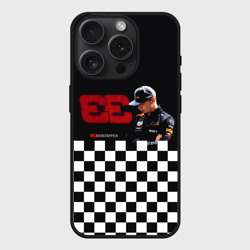 Чехол силиконовый для Apple iPhone 15 Pro Мax матовый Макс Ферстаппен гонщик
