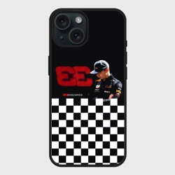 Чехол силиконовый для Apple iPhone 15 матовый Макс Ферстаппен гонщик