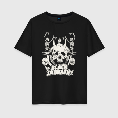Женская футболка хлопок Oversize Black Sabbath con stampa, цвет черный