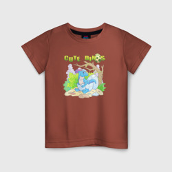 Детская футболка хлопок Милый новорожденный динозавр