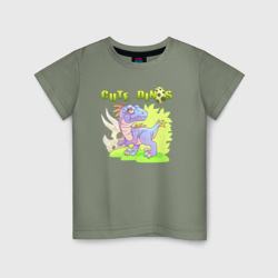 Детская футболка хлопок Забавный динозавр велоцираптор