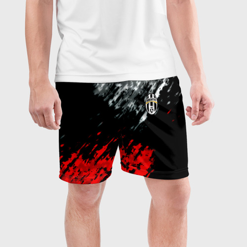 Мужские шорты спортивные Juventus краски спортивные, цвет 3D печать - фото 3