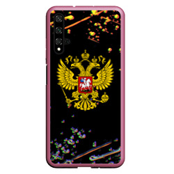 Чехол для Honor 20 Герб РФ текстура краски