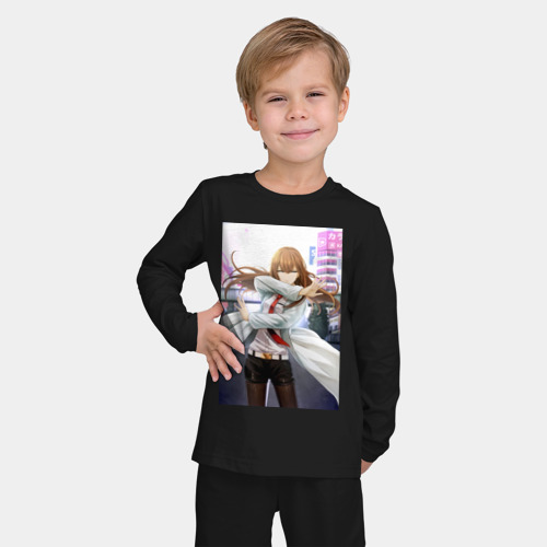 Детская пижама с лонгсливом хлопок с принтом Врата Штейна Курису Макисэ, фото на моделе #1