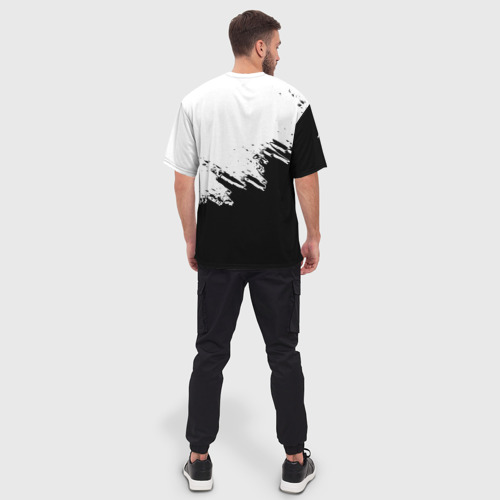 Мужская футболка oversize 3D Borussia sport краски, цвет 3D печать - фото 4