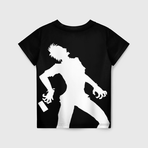 Детская футболка 3D с принтом Силуэт зомби с телефоном, вид сзади #1