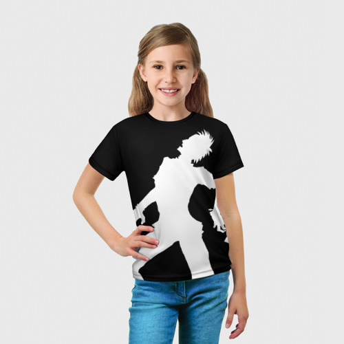 Детская футболка 3D с принтом Силуэт зомби с телефоном, вид сбоку #3