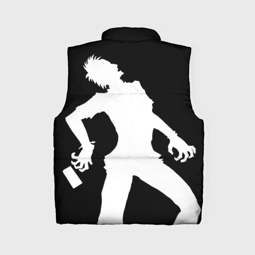 Женский жилет утепленный 3D с принтом Силуэт зомби с телефоном, вид сзади #1