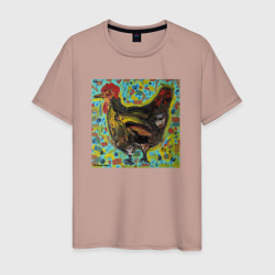 Пестрая курица – Мужская футболка хлопок с принтом купить со скидкой в -20%
